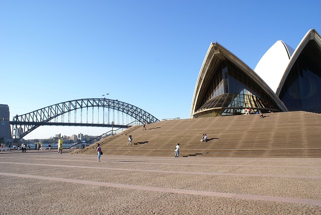 People Gathering Outside Sydney Opera House