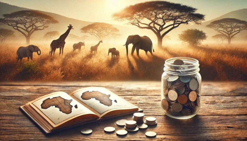 Image illustration for  how to save money for African safari trip